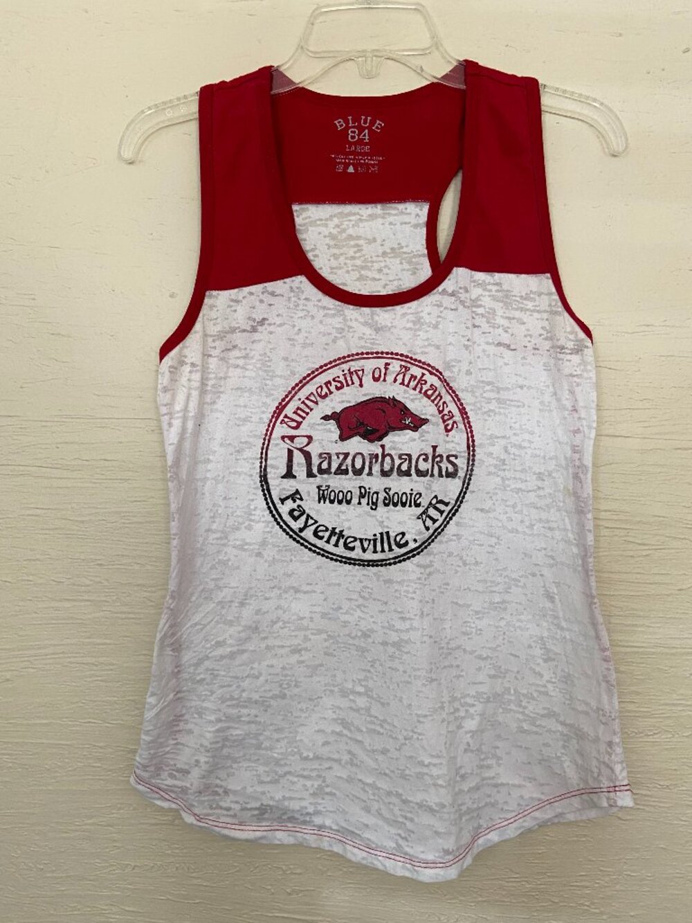 University of Arkansas Razorbacks Racer Back Shirt Size Large